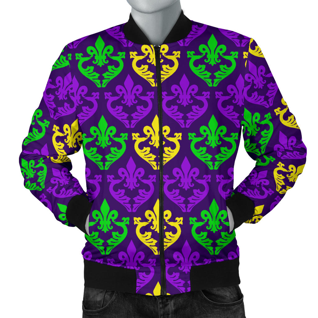 Mardi Gras Pattern Print Design 02 Men Bomber Jacket
