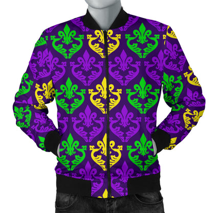 Mardi Gras Pattern Print Design 02 Men Bomber Jacket