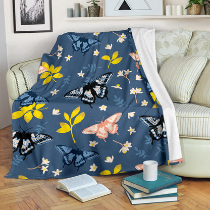 Monarch Butterfly Pattern Print Design 02 Premium Blanket