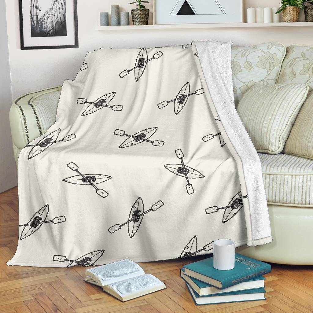 Kayak Pattern Print Design 01 Premium Blanket