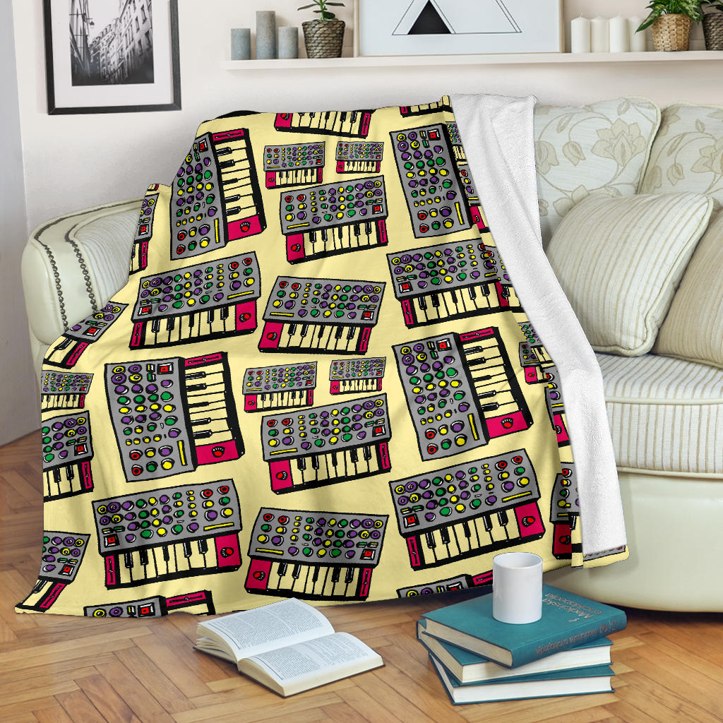 Synthesizer Pattern Print Design 01 Premium Blanket