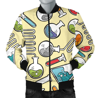 Chemical Pattern Print Design 04 Men Bomber Jacket