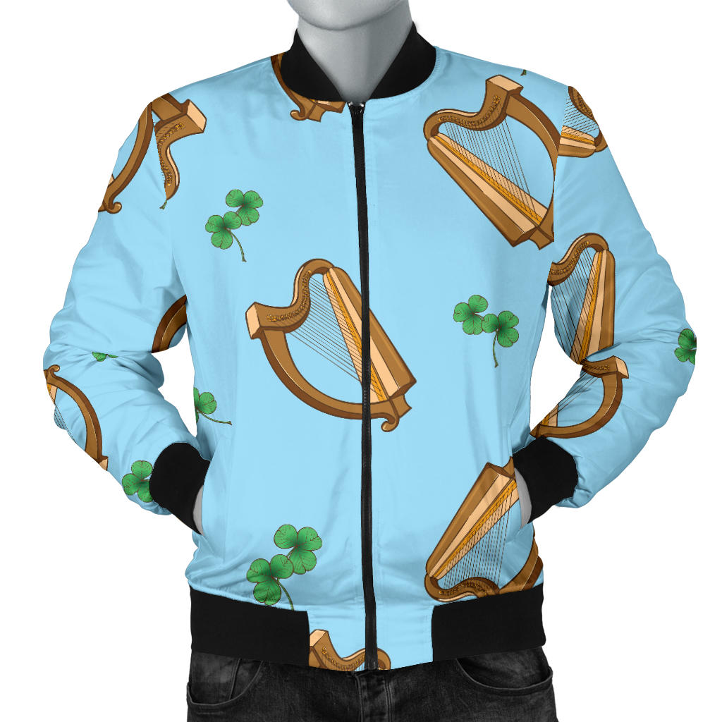 Harp Pattern Print Design 01 Men Bomber Jacket