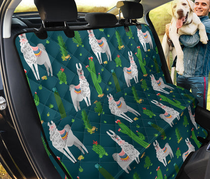 Llama Cactus Pattern Print Design 013 Rear Dog Car Seat Cover Hammock