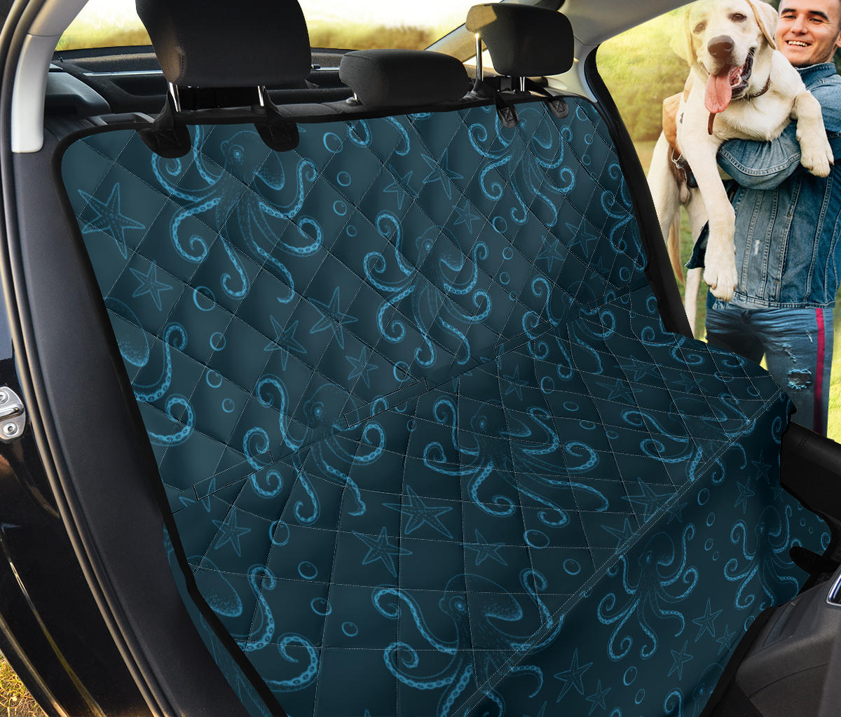 Octopus Pattern Print Design A05 Rear Dog Car Seat Cover Hammock