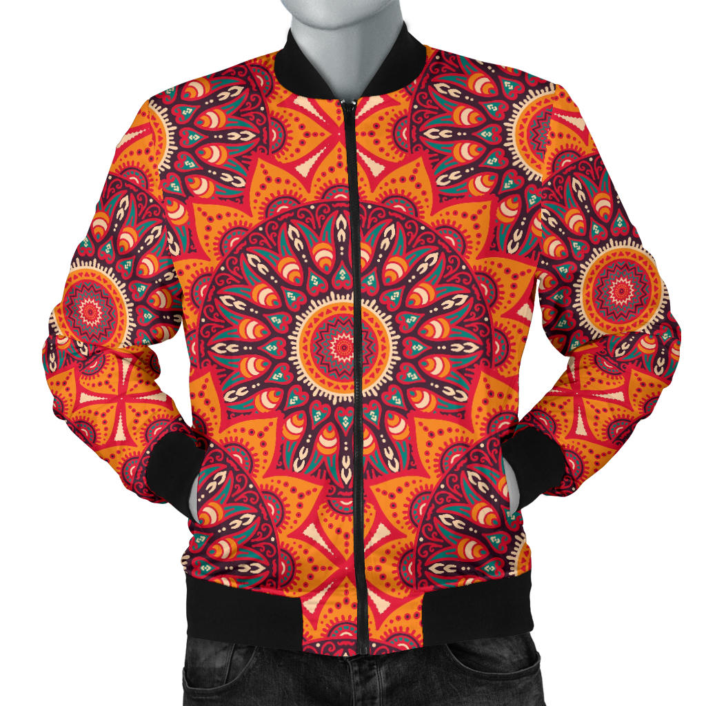 Bohemian Pattern Print Design 04 Men Bomber Jacket
