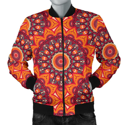 Bohemian Pattern Print Design 04 Men Bomber Jacket