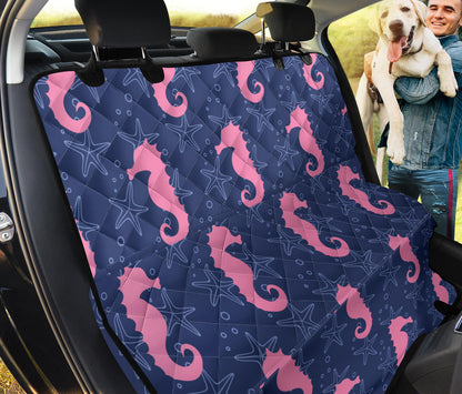 SeaHorse Pink Pattern Print Design 02 Rear Dog Car Seat Cover Hammock