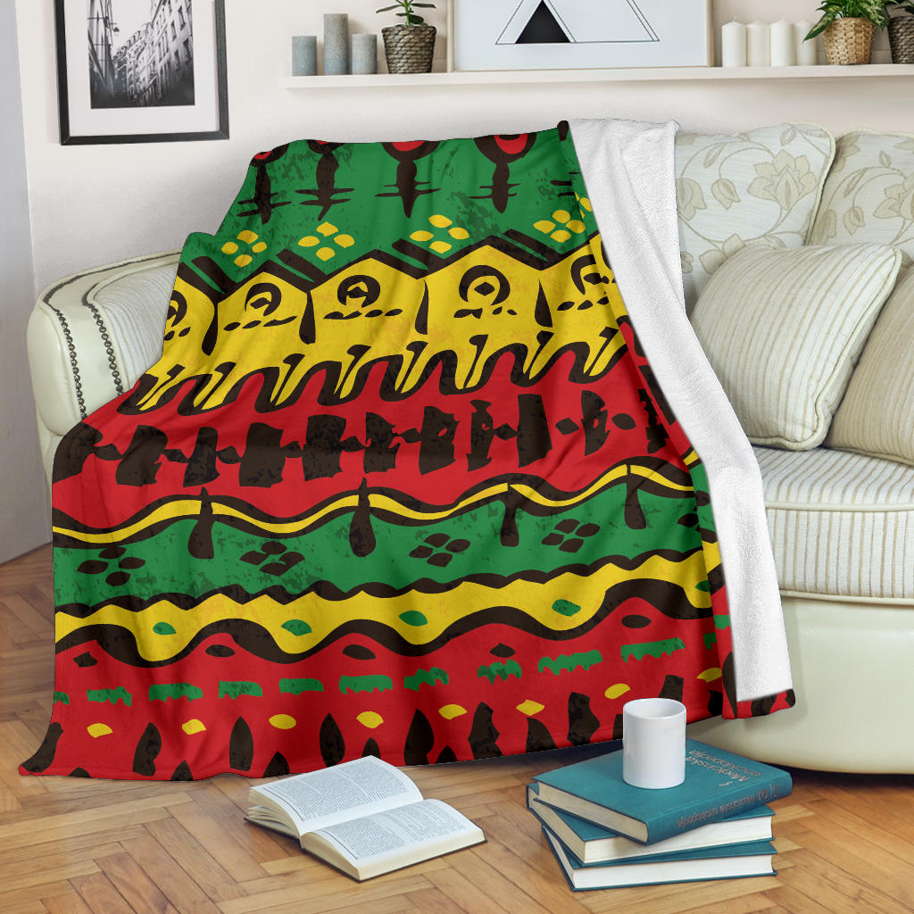 Rasta Pattern Print Design A01 Premium Blanket