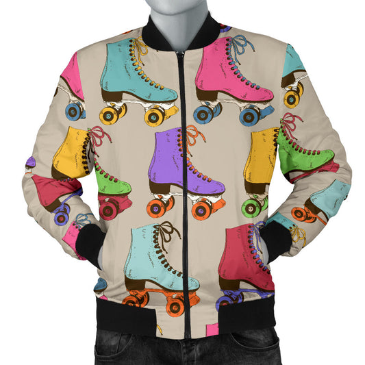 Roller skate Pattern Print Design A01 Men Bomber Jacket