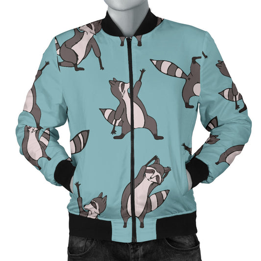 Raccoon Pattern Print Design A07 Men Bomber Jacket