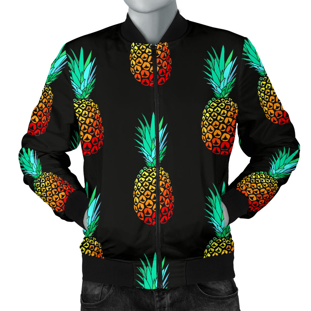 Pineapple Pattern Print Design A05 Men Bomber Jacket