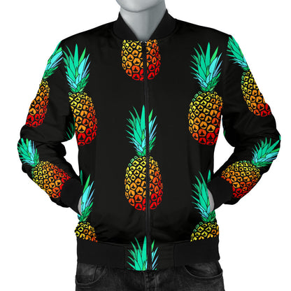 Pineapple Pattern Print Design A05 Men Bomber Jacket