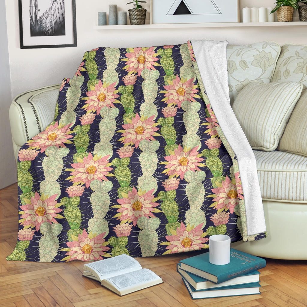 Cactus Pattern Print Design 01 Premium Blanket