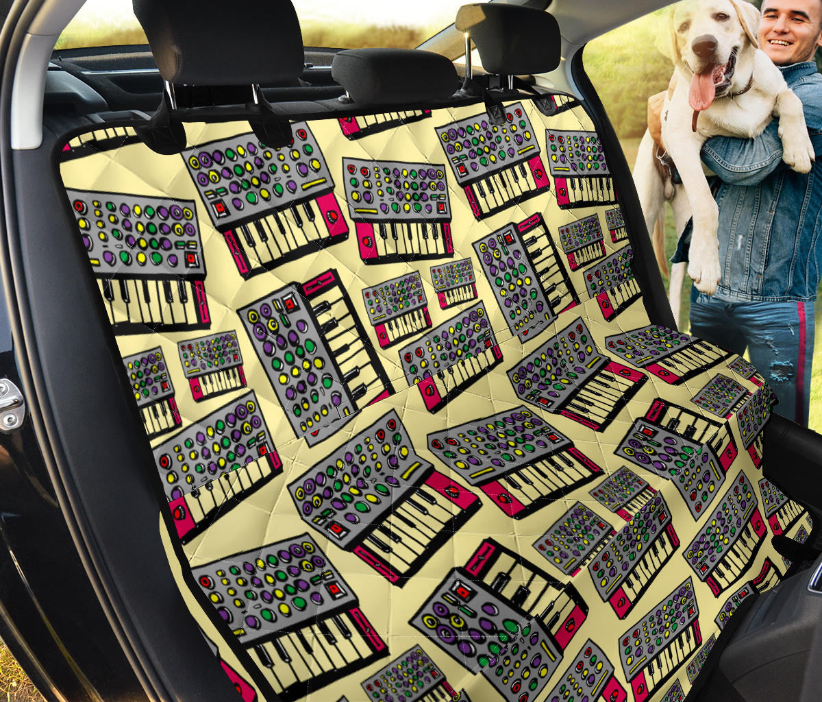 Synthesizer Pattern Print Design 01 Rear Dog Car Seat Cover Hammock