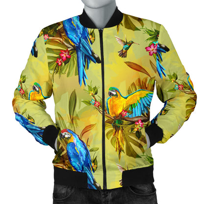 Parrot Pattern Print Design A02 Men Bomber Jacket