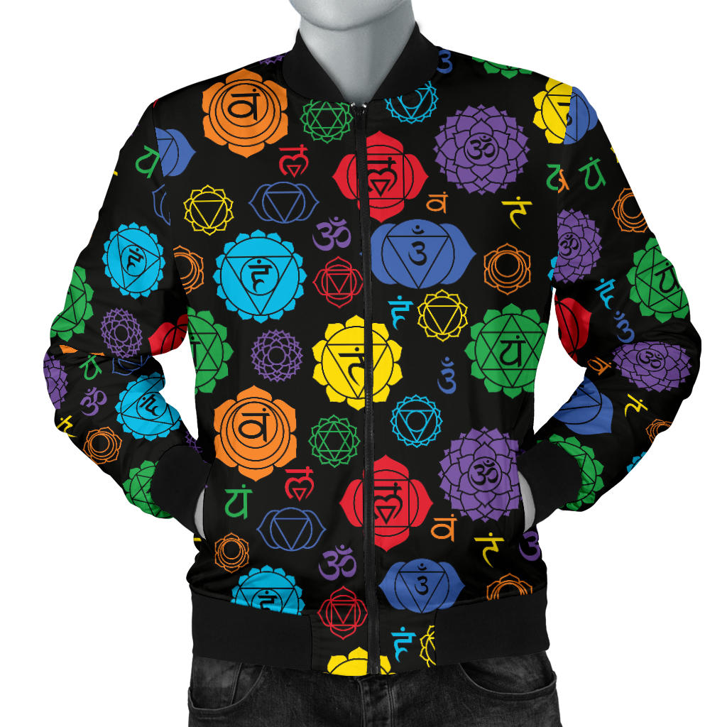Chakra Pattern Print Design 01 Men Bomber Jacket