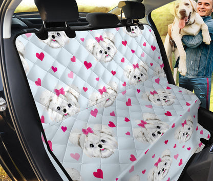 Maltese Pattern Print Design 03 Rear Dog Car Seat Cover Hammock