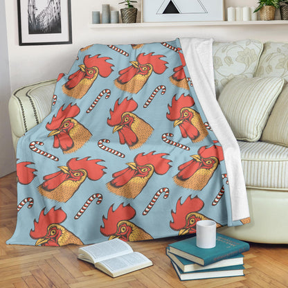 Rooster Pattern Print Design A05 Premium Blanket