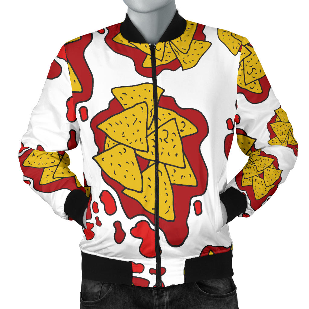 Nachos Pattern Print Design A03 Men Bomber Jacket