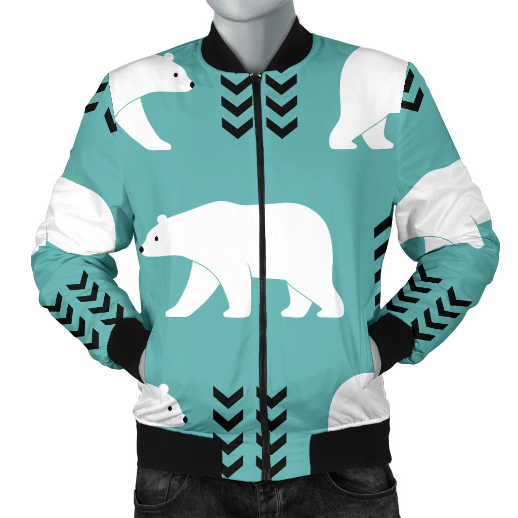 Polar Bear Pattern Print Design A05 Men Bomber Jacket