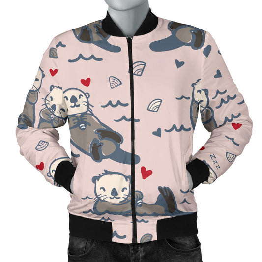 Sea Otter Pattern Print Design 02 Men Bomber Jacket