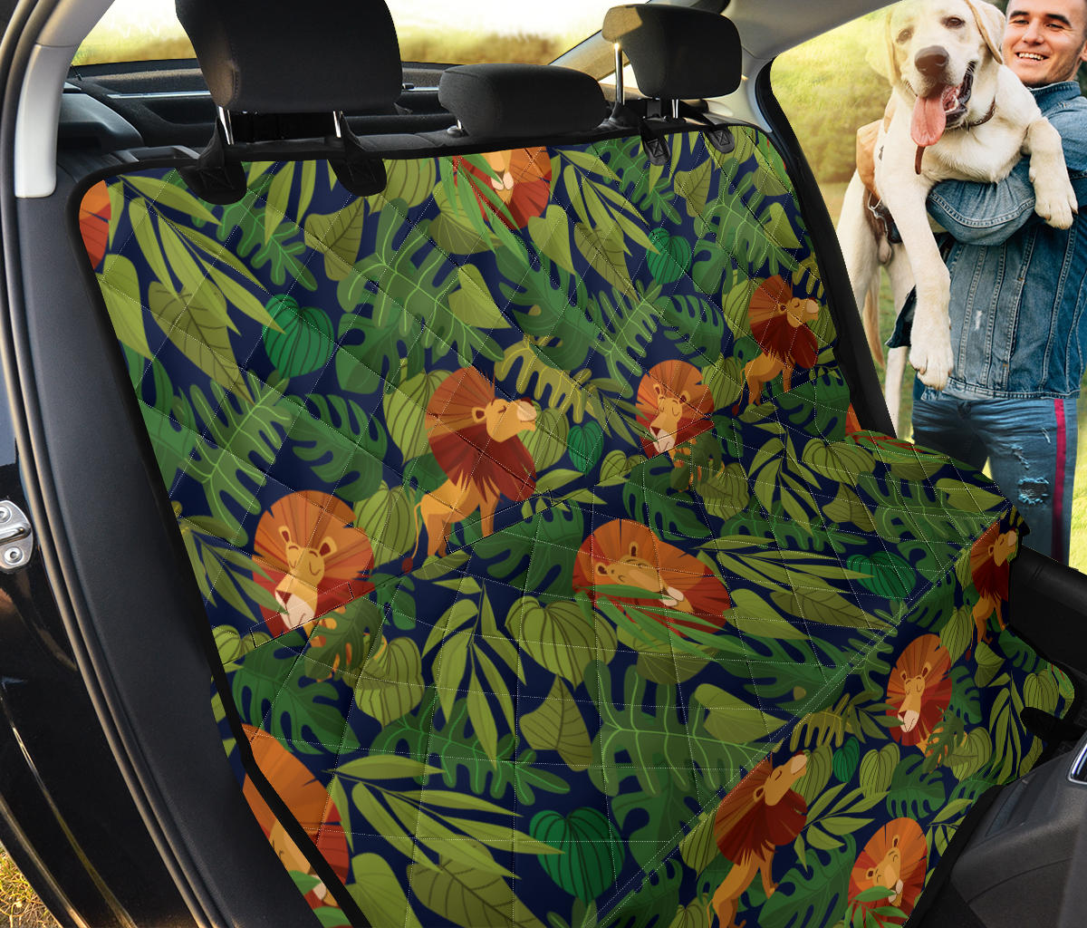 Lion Jungle Pattern Print Design 05 Rear Dog Car Seat Cover Hammock
