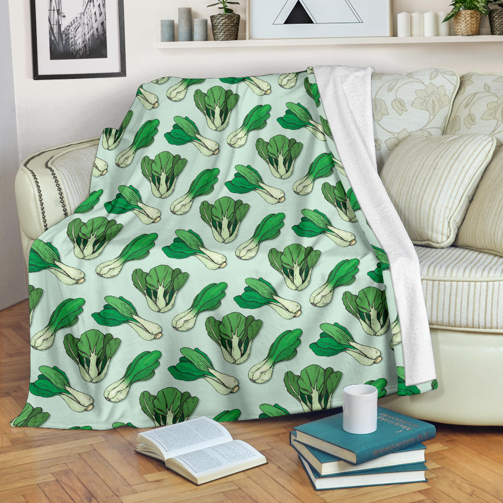 Bok Choy Pattern Print Design 01 Premium Blanket