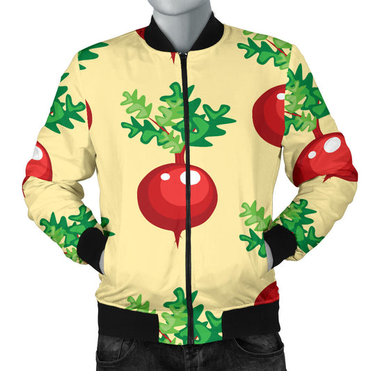 Radish Pattern Print Design A02 Men Bomber Jacket