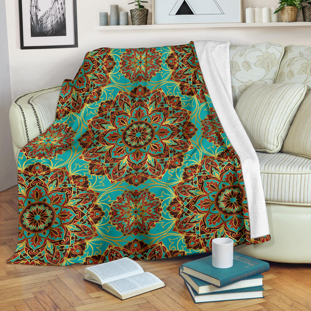 Medallion Pattern Print Design 02 Premium Blanket