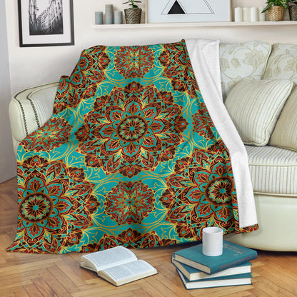 Medallion Pattern Print Design 02 Premium Blanket