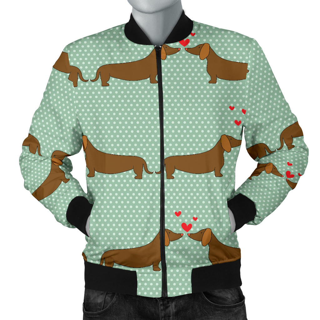 Dachshund Pattern Print Design 02 Men Bomber Jacket
