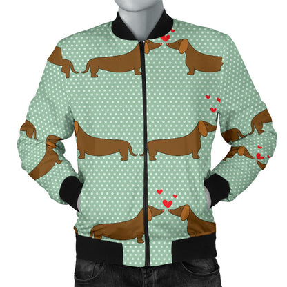 Dachshund Pattern Print Design 02 Men Bomber Jacket