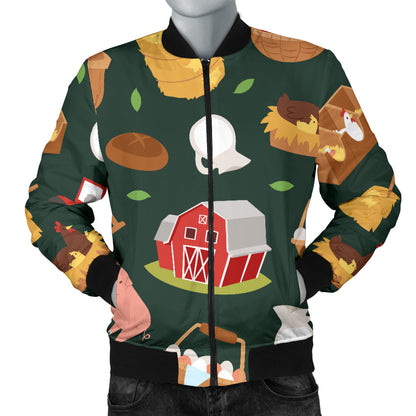 Agricultural Farm Print Design 02 Men Bomber Jacket