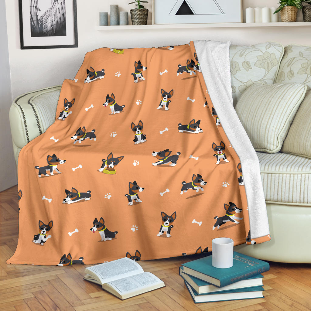 Basenji Pattern Print Design 01 Premium Blanket