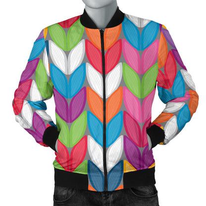 Knit Pattern Print Design 01 Men Bomber Jacket