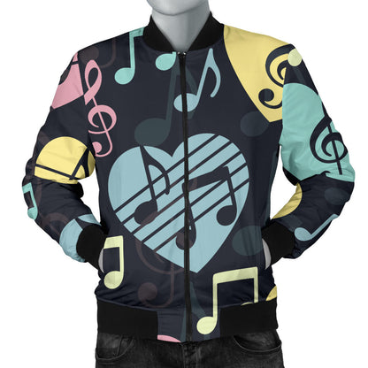 Music note Pattern Print Design A03 Men Bomber Jacket