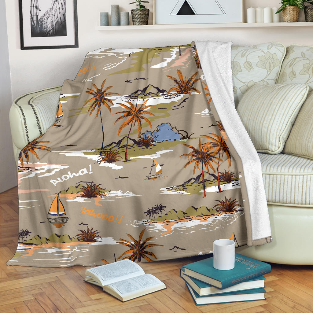 Pacific island Pattern Print Design A05 Premium Blanket