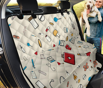 Nurse Pattern Print Design A04 Rear Dog Car Seat Cover Hammock