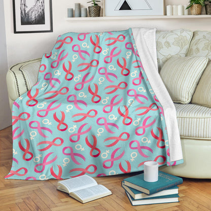 Breast cancer Pattern Print Design 03 Premium Blanket