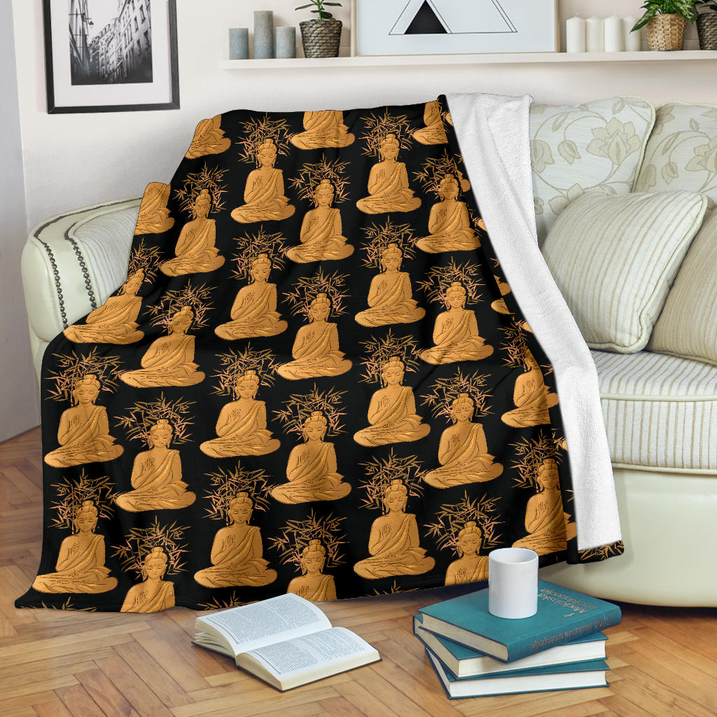 Buddha Pattern Print Design 01 Premium Blanket