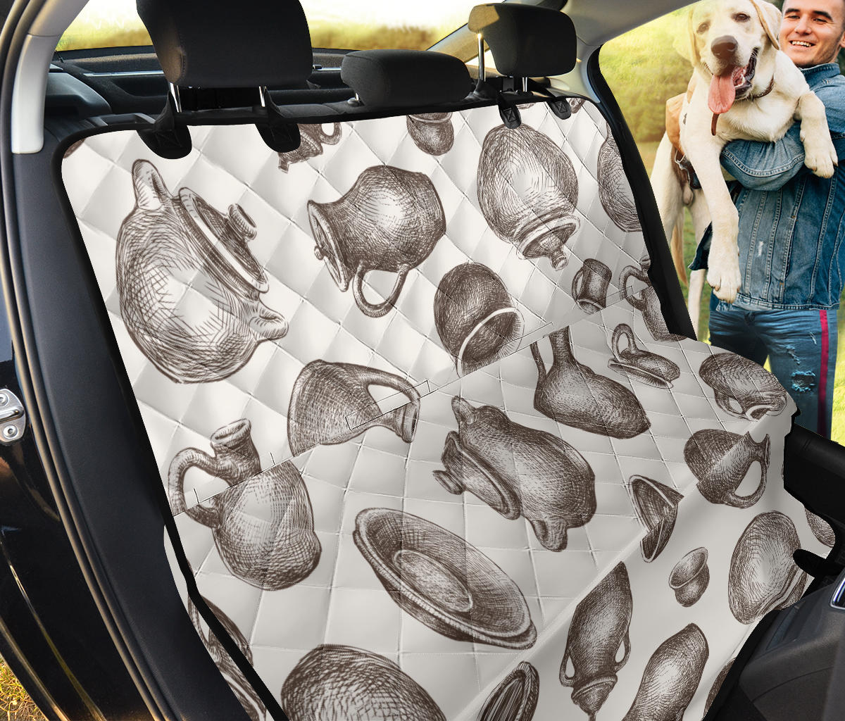 Pottery Pattern Print Design A01 Rear Dog Car Seat Cover Hammock
