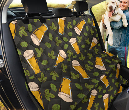 Beer Iris Pattern Print Design 02 Rear Dog Car Seat Cover Hammock