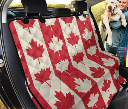Maple Leaf Pattern Print Design 02 Rear Dog Car Seat Cover Hammock