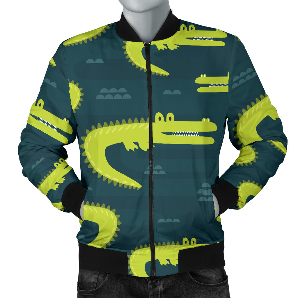 Alligator Pattern Print Design 03 Men Bomber Jacket