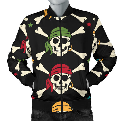 Pirate Pattern Print Design A01 Men Bomber Jacket