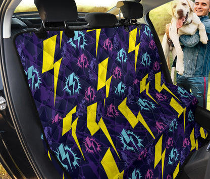 Lightning Thunder Pattern Print Design 01 Rear Dog Car Seat Cover Hammock