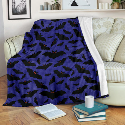 Bat Halloween Pattern Print Design 02 Premium Blanket