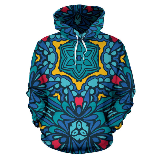 Kaleidoscope Pattern Print Design 04 Pullover Hoodie