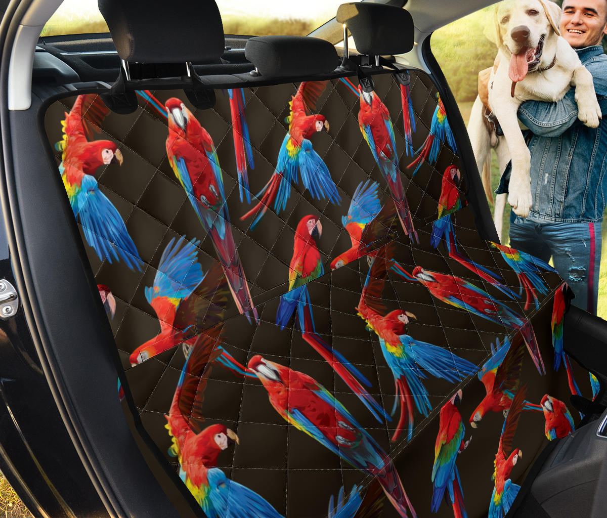 Macaw Pattern Print Design 04 Rear Dog Car Seat Cover Hammock